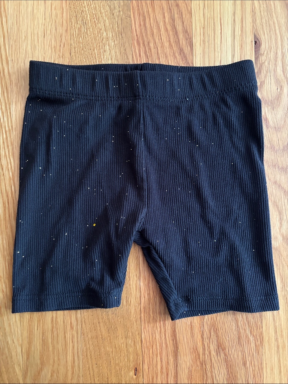 2T Young Hearts Black Sparkly Ribbed Bike Shorts